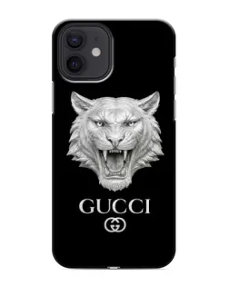Чохол для iPhone 12 mini з картинкою «Gucci — срібний лев»