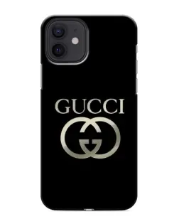 Чохол для iPhone 12 mini з картинкою «Gucci — золото на чорному»