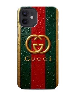 Чохол для iPhone 12 mini з картинкою «Gucci — фірмова смуга та золото»