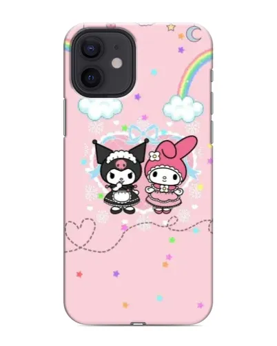 Чехол для iPhone 12 mini с картинкой «My Melody и Kuromi» Чехол для iPhone 12 mini с картинкой «My Melody и Kuromi»