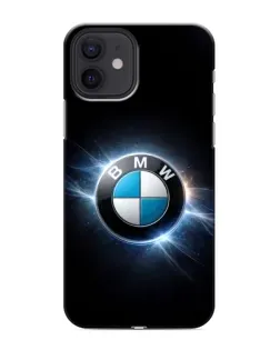 Чехол для iPhone 12 mini с картинкой «BMW — неоновое сияние»