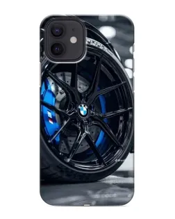 Чехол для iPhone 12 mini с картинкой «Колесо BMW вблизи»