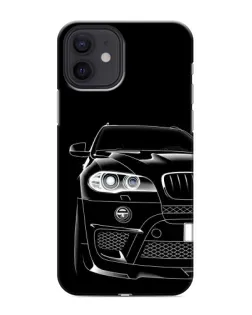 Чехол для iPhone 12 mini с картинкой «Темный силуэт BMW»