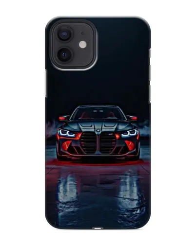 Чехол для iPhone 12 mini с картинкой «BMW на мокрой дороге»