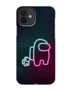 Чехол для iPhone 12 mini с картинкой «Among Us неон-арт»