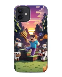 Чехол для iPhone 12 mini с картинкой «Стив на ферме»
