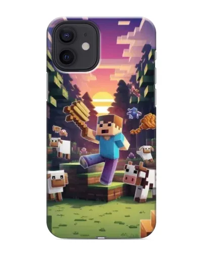 Чехол для iPhone 12 mini с картинкой «Стив на ферме»
