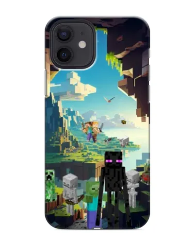 Чехол для iPhone 12 mini с картинкой «Эндермен в лесу»