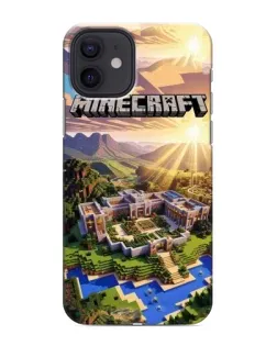 Чехол для iPhone 12 mini с картинкой «Minecraft панорама»