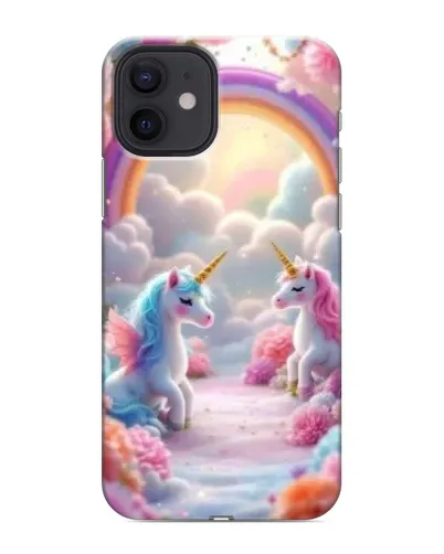 Чехол для iPhone 12 mini с картинкой «Радуга и единороги» Чехол для iPhone 12 mini с картинкой «Радуга и единороги»