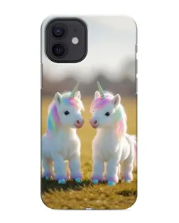 Чехол для iPhone 12 mini с картинкой «Пара единорогов»