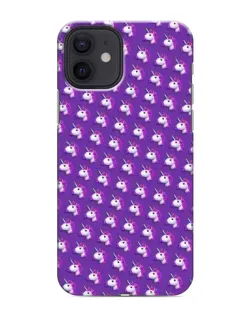 Чехол для iPhone 12 mini с картинкой «Единороги на фиолетовом»
