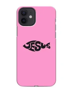Чехол для iPhone 12 mini с картинкой «Розовый символ  Jesus»