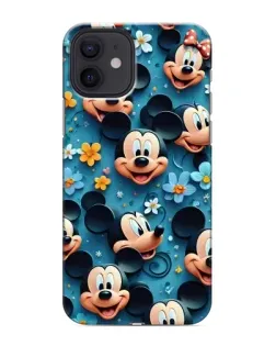 Чехол для iPhone 12 mini с картинкой «Паттерн Микки и Минни»