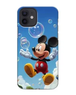 Чехол для iPhone 12 mini с картинкой «Mickey и мыльные пузыри»