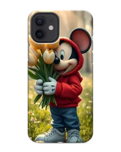 Чехол для iPhone 12 mini с картинкой «Микки с тюльпанами» Чехол для iPhone 12 mini с картинкой «Микки с тюльпанами»