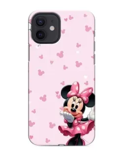 Чехол для iPhone 12 mini с картинкой «Минни Маус и сердечки»