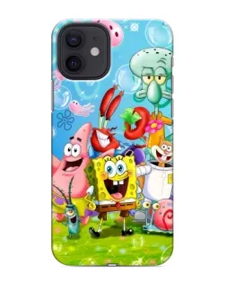 Чехол для iPhone 12 mini с картинкой «Губка Боб и друзья»