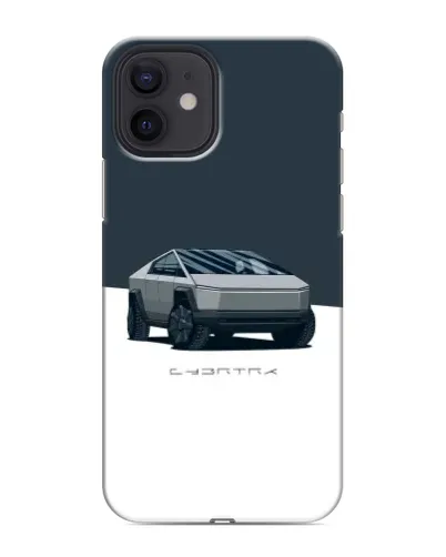 Чехол для iPhone 12 mini с картинкой «Серебристый Cybertruck Tesla»