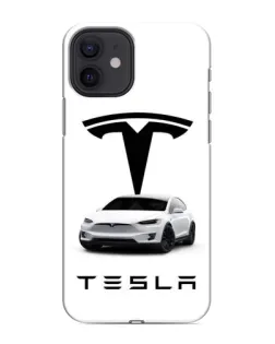Чехол для iPhone 12 mini с картинкой «Tesla White Style»