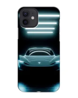 Чехол для iPhone 12 mini с картинкой «Tesla в неоне»