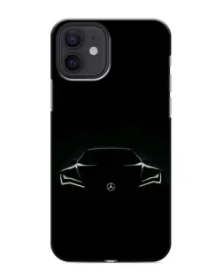 Чехол для iPhone 12 mini с картинкой «Mercedes — силуэт авто» Чехол для iPhone 12 mini с картинкой «Mercedes — силуэт авто»