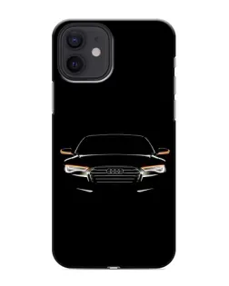 Чехол для iPhone 12 mini с картинкой «Audi — ночной контур»