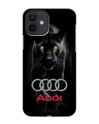 Чехол для iPhone 12 mini с картинкой «Пантера и Audi»