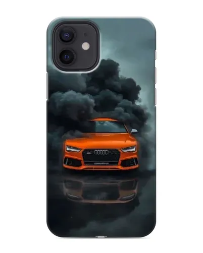 Чехол для iPhone 12 mini с картинкой «Audi в облаках дыма»