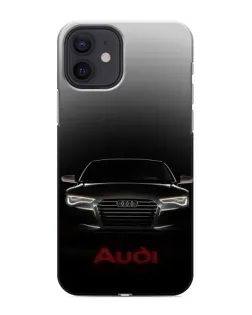 Чехол для iPhone 12 mini с картинкой «Audi — градиентный контур»