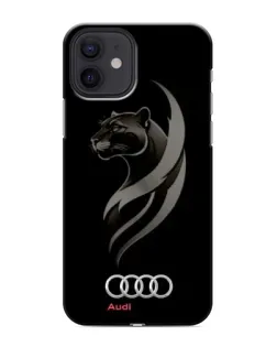 Чехол для iPhone 12 mini с картинкой «Графика — пантера и Audi»