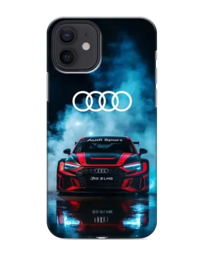 Чехол для iPhone 12 mini с картинкой «Audi Sport — неон»