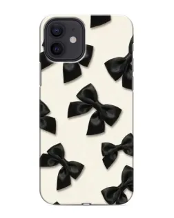 Чехол для iPhone 12 mini с картинкой «Черные бантики»