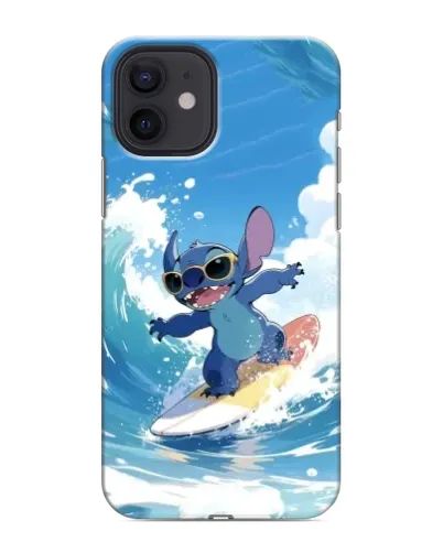 Чехол для iPhone 12 mini с картинкой «Стич на волне»