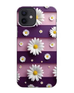 Чехол для iPhone 12 mini с картинкой «Ромашки на фиолетовом» Чехол для iPhone 12 mini с картинкой «Ромашки на фиолетовом»