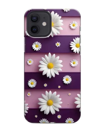 Чехол для iPhone 12 mini с картинкой «Ромашки на фиолетовом» Чехол для iPhone 12 mini с картинкой «Ромашки на фиолетовом»