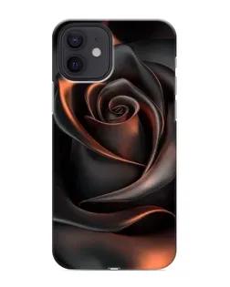 Чехол для iPhone 12 mini с картинкой «Шелковая черная роза» Чехол для iPhone 12 mini с картинкой «Шелковая черная роза»