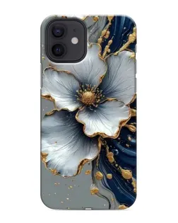 Чехол для iPhone 12 mini с картинкой «Белый цветок и золотой флюид» Чехол для iPhone 12 mini с картинкой «Белый цветок и золотой флюид»