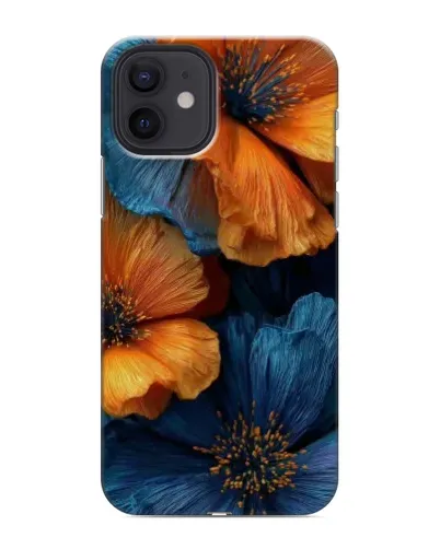 Чехол для iPhone 12 mini с картинкой «Яркая сине-оранжевая флора» Чехол для iPhone 12 mini с картинкой «Яркая сине-оранжевая флора»