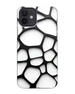 Чехол для iPhone 12 mini с картинкой «Белая объемная сетка»