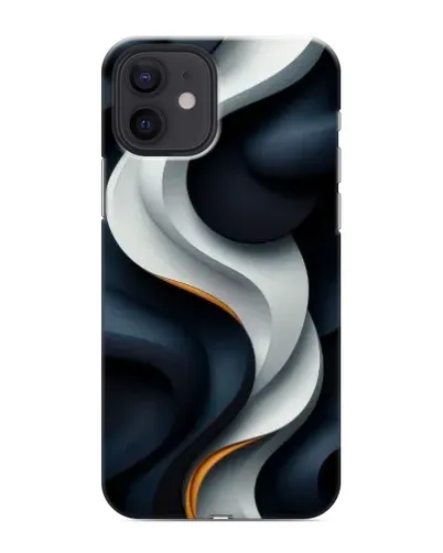 Чехол для iPhone 12 mini с картинкой «Объемные черно-белые ленты» Чехол для iPhone 12 mini с картинкой «Объемные черно-белые ленты»