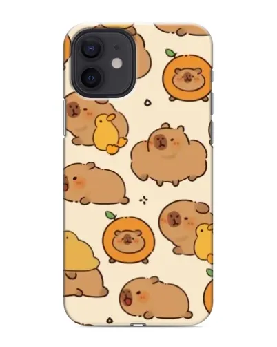 Чохол для iPhone 12 mini з картинкою «Капібари з апельсинами»