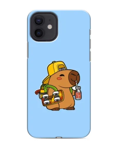 Чохол для iPhone 12 mini з картинкою «Капібара на скейті»