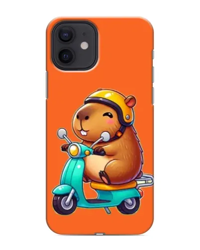 Чохол для iPhone 12 mini з картинкою «Капібара на скутері»