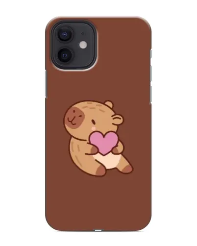 Чохол для iPhone 12 mini з картинкою «Капібара з серцем»