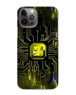 Чехол для iPhone 12 Pro Max с картинкой «Nike — золотая искра»