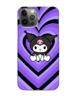 Чехол для iPhone 12 Pro Max с картинкой «Kuromi и фиолетовые сердца»