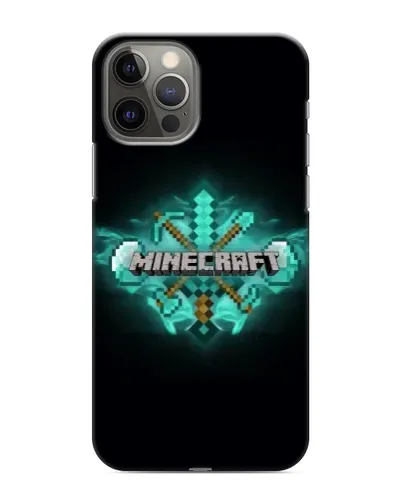 Чохол для iPhone 12 Pro Max з картинкою «Minecraft Diamond лого»