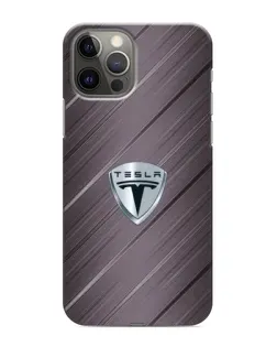 Чохол для iPhone 12 Pro Max з картинкою «Металева текстура Tesla»