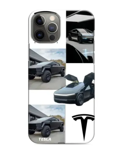 Чохол для iPhone 12 Pro Max з картинкою «Колаж Cybertruck Tesla»